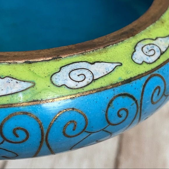 Vintage Cloisonné Enamel Inlay Small Dish Bowl - Picture 9 of 10